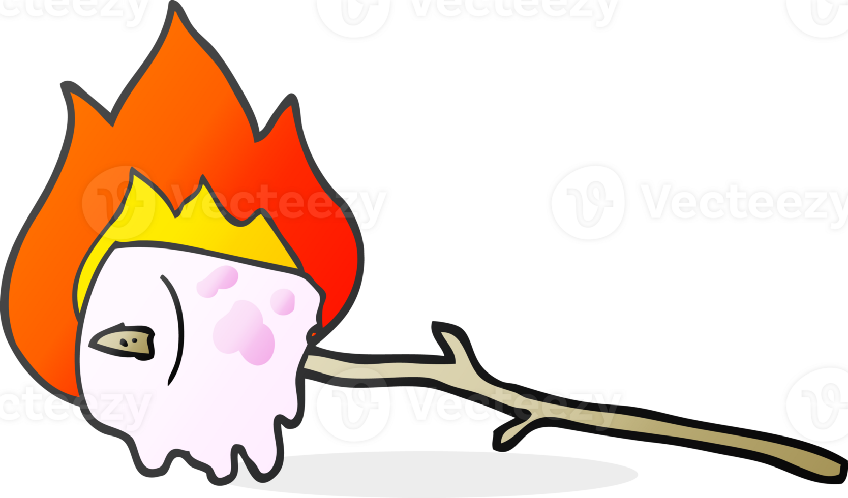 drawn cartoon burning marshmallow png
