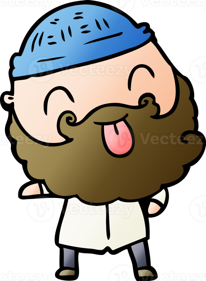 man with beard sticking out tongue png