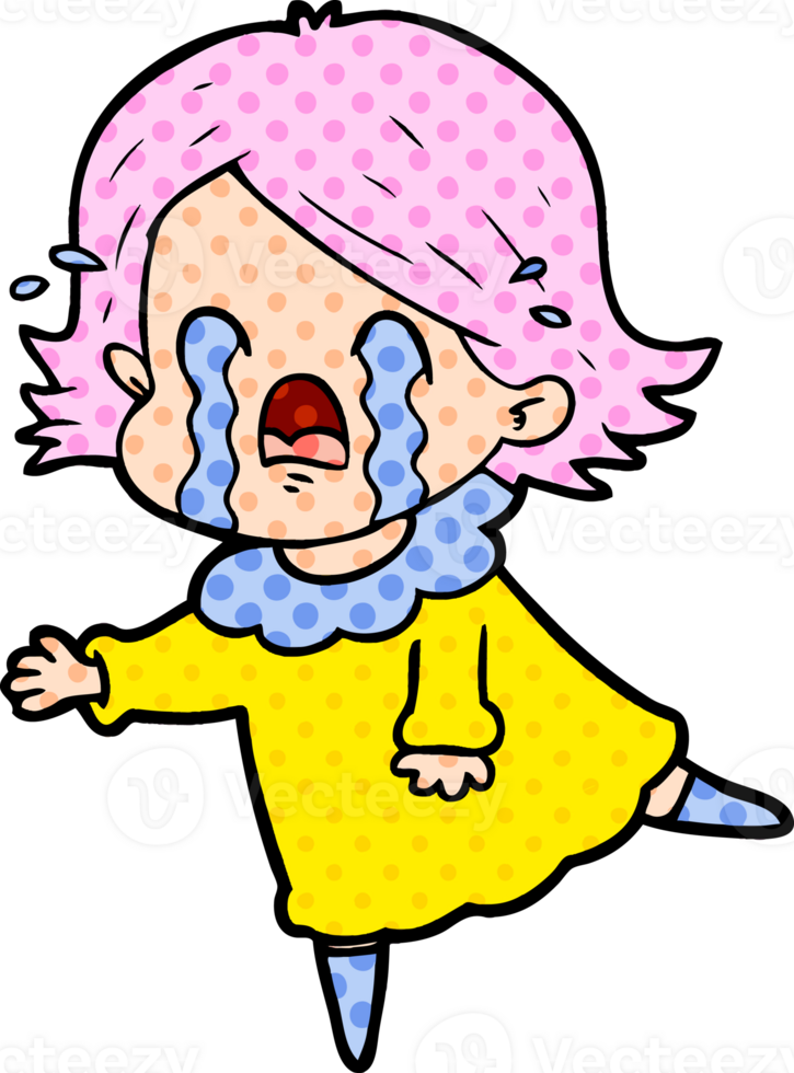 cartoon woman crying png