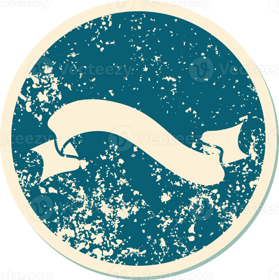 iconic distressed sticker tattoo style image of a banner png