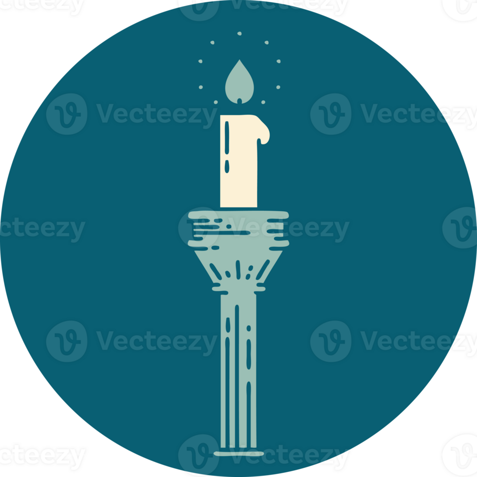 iconic tattoo style image of a candelabra png