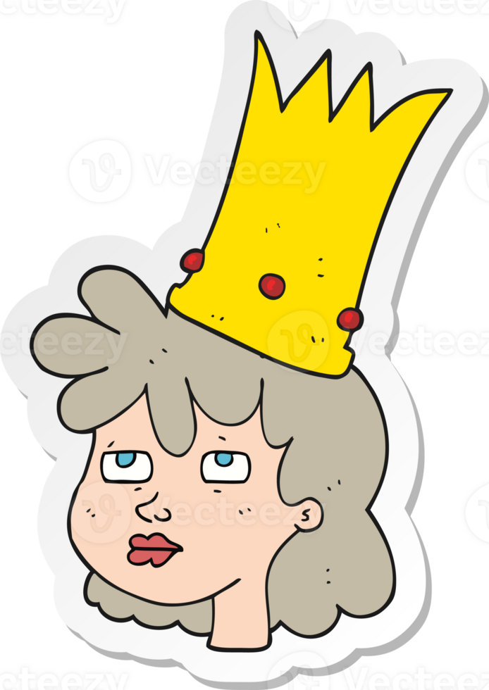 sticker of a cartoon queen png