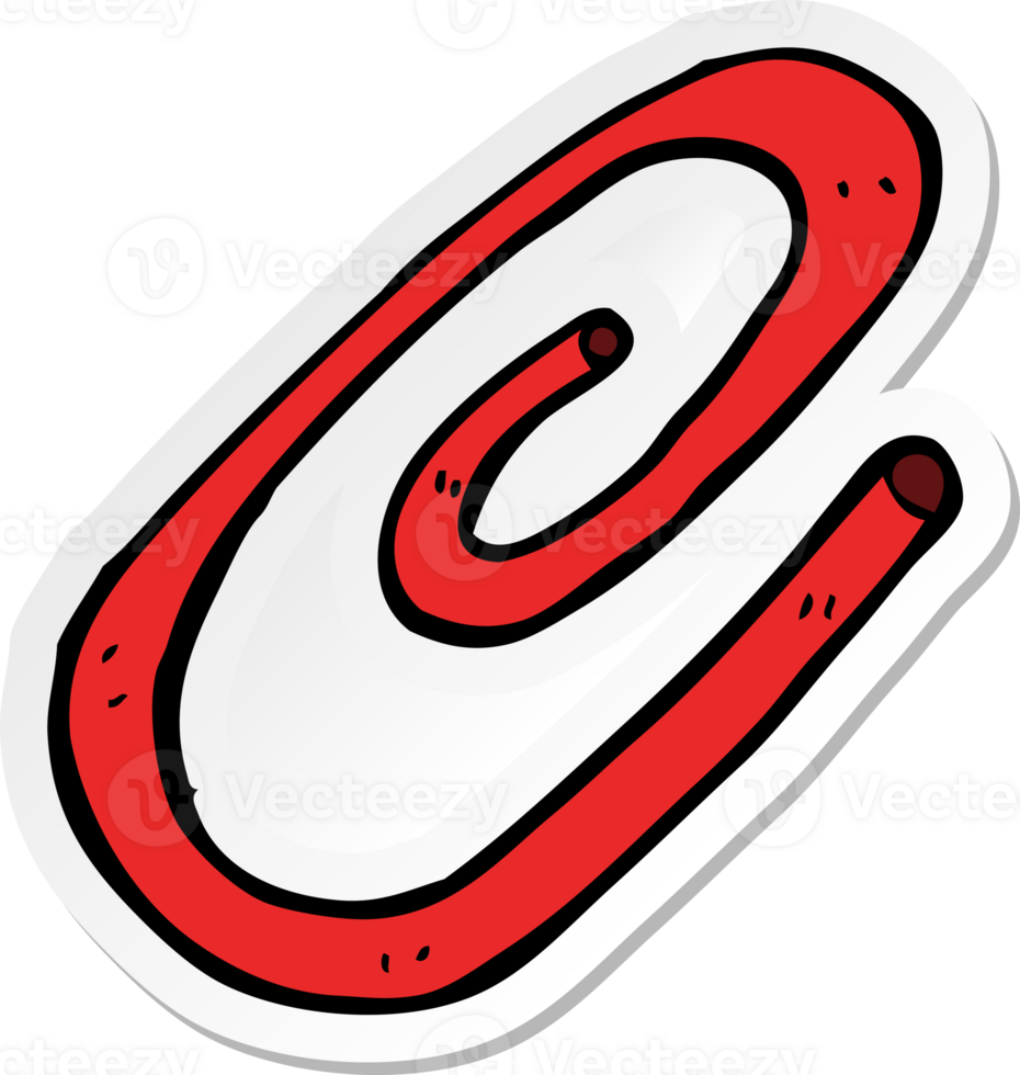 sticker of a cartoon red paperclip png