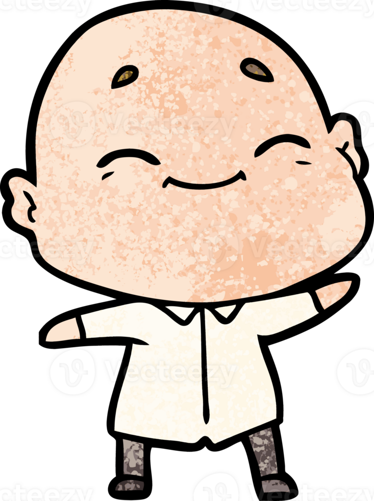 happy cartoon bald man png