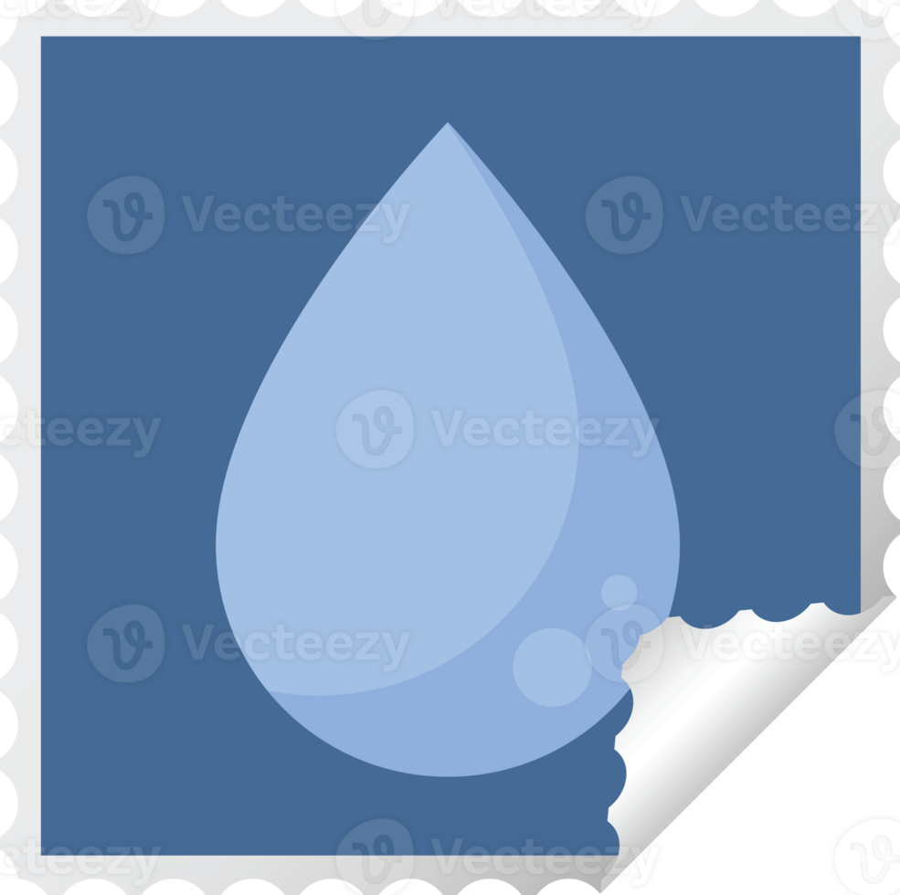 raindrop graphic square sticker stamp png