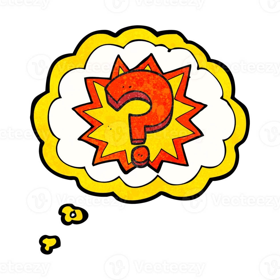 drawn thought bubble textured cartoon question mark png