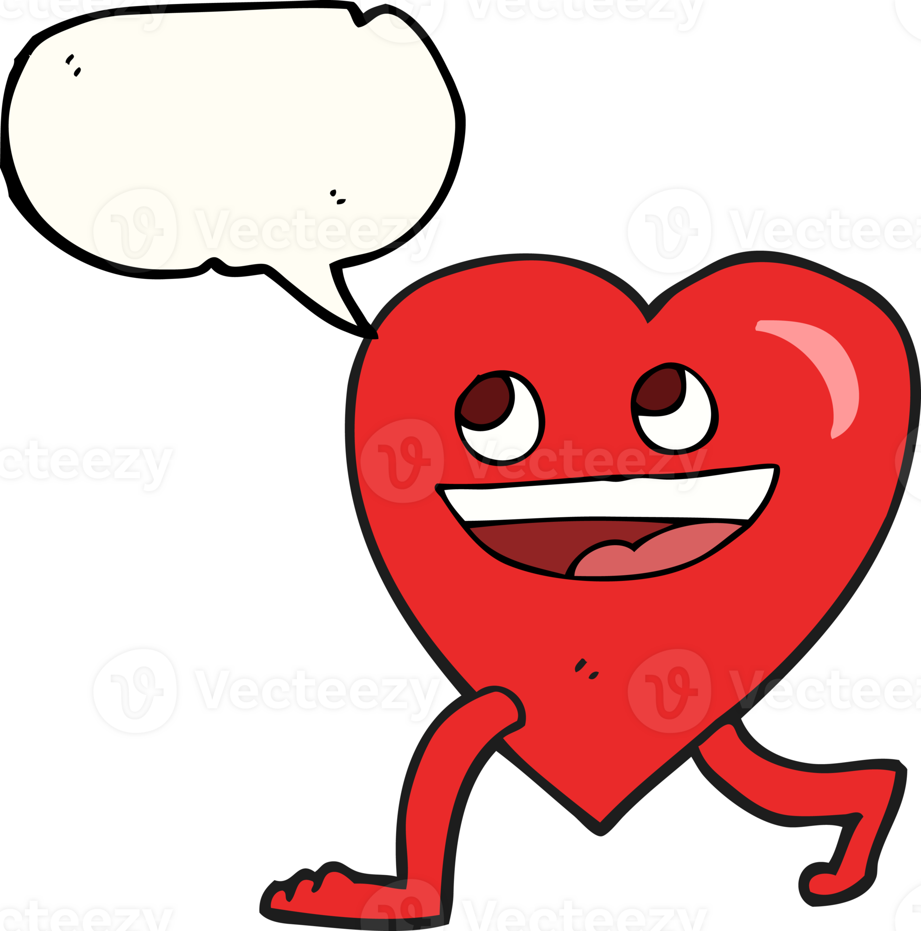 drawn speech bubble cartoon walking heart 45301341 PNG