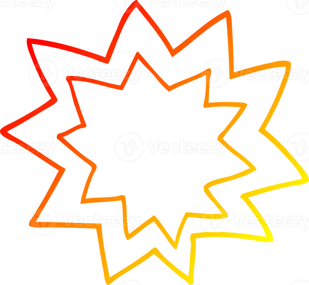 warm gradient line drawing of a cartoon explosion flame png
