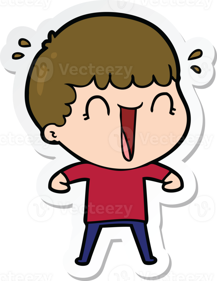 sticker of a laughing cartoon man png