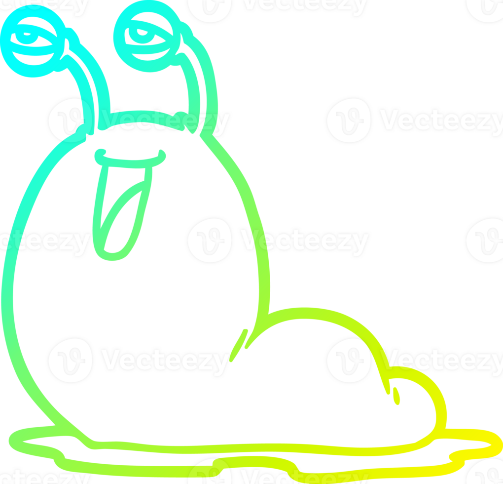 cold gradient line drawing of a gross cartoon slug png