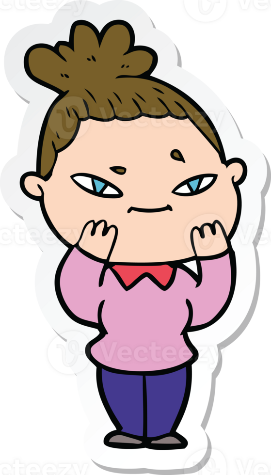 sticker of a cartoon woman png