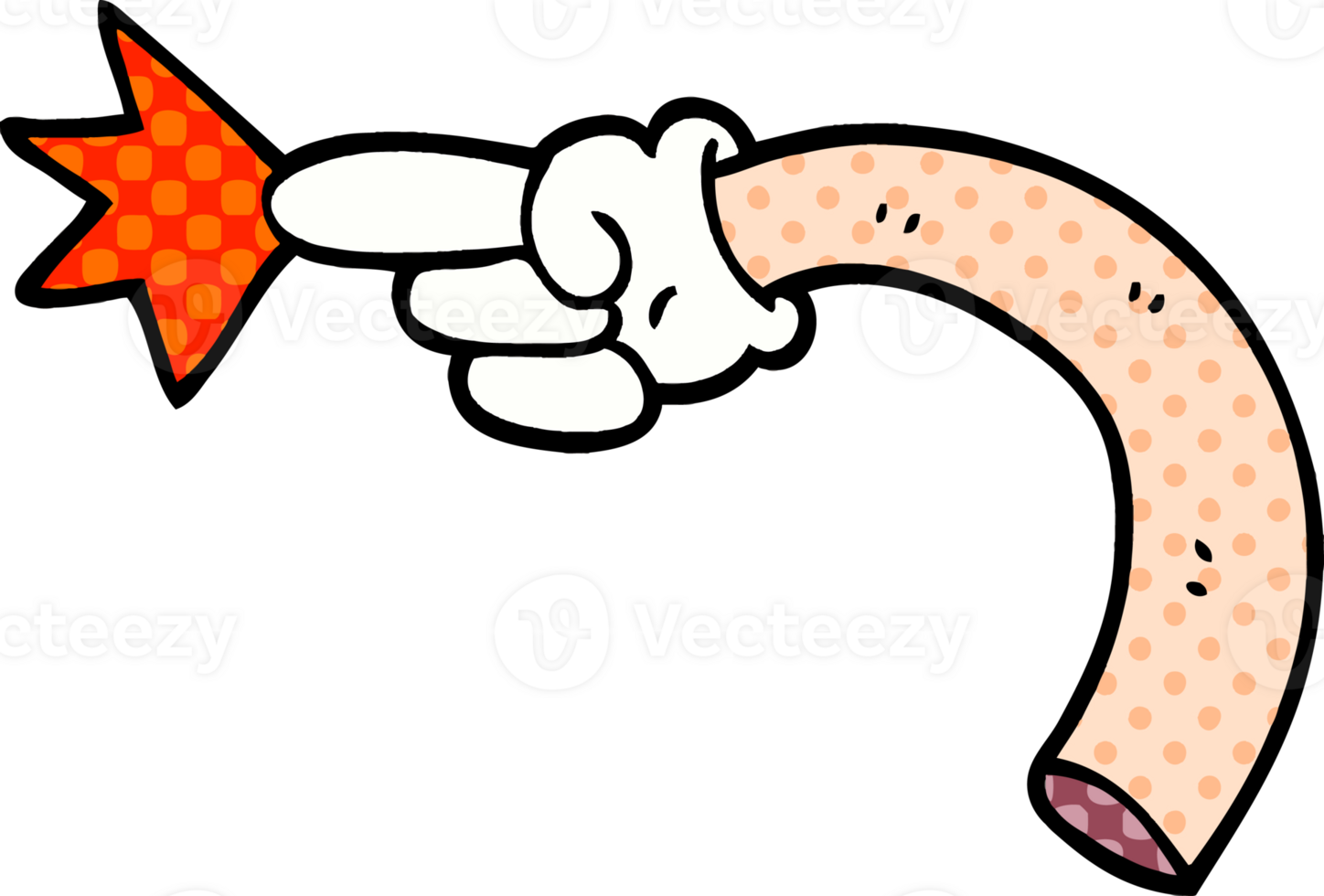 cartoon doodle pointing hand png