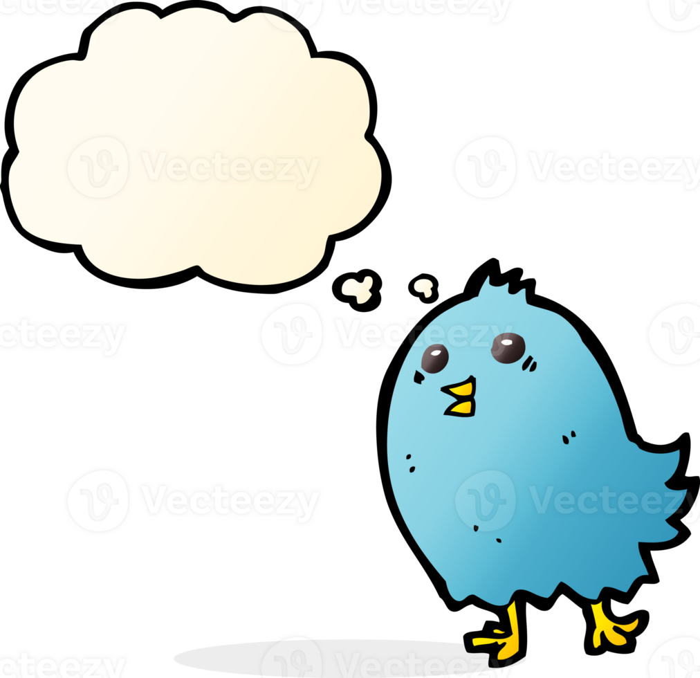 cartoon bluebird with thought bubble png