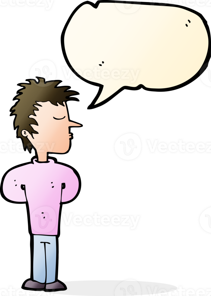 cartoon man ignoring with speech bubble png