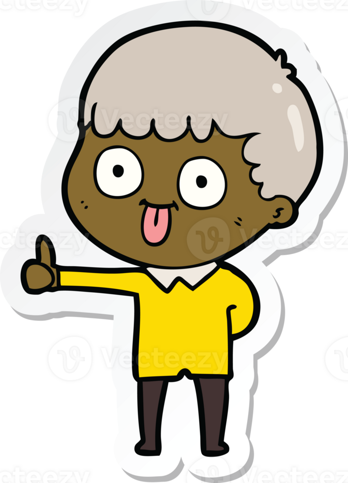sticker of a cartoon man staring png