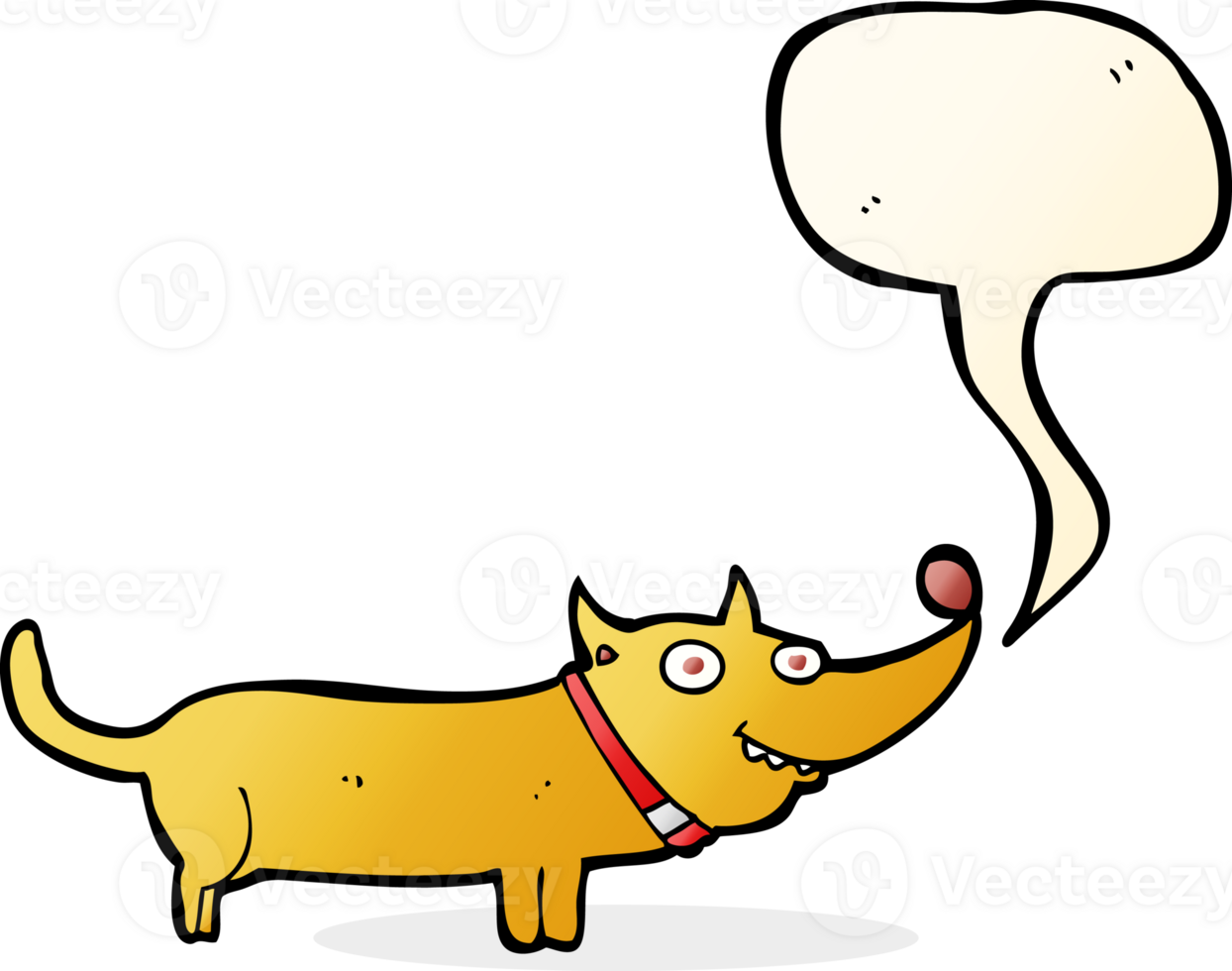 cartoon happy dog with speech bubble png