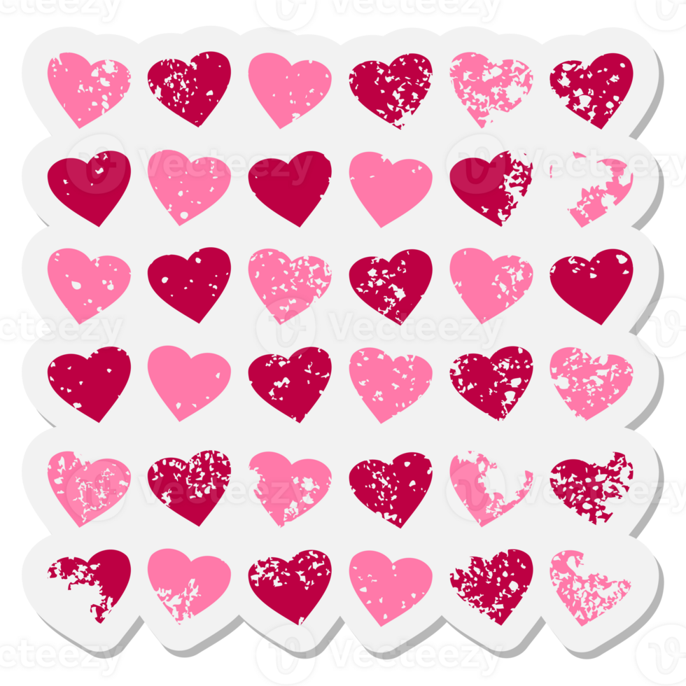 hearts repeat pattern grunge sticker png