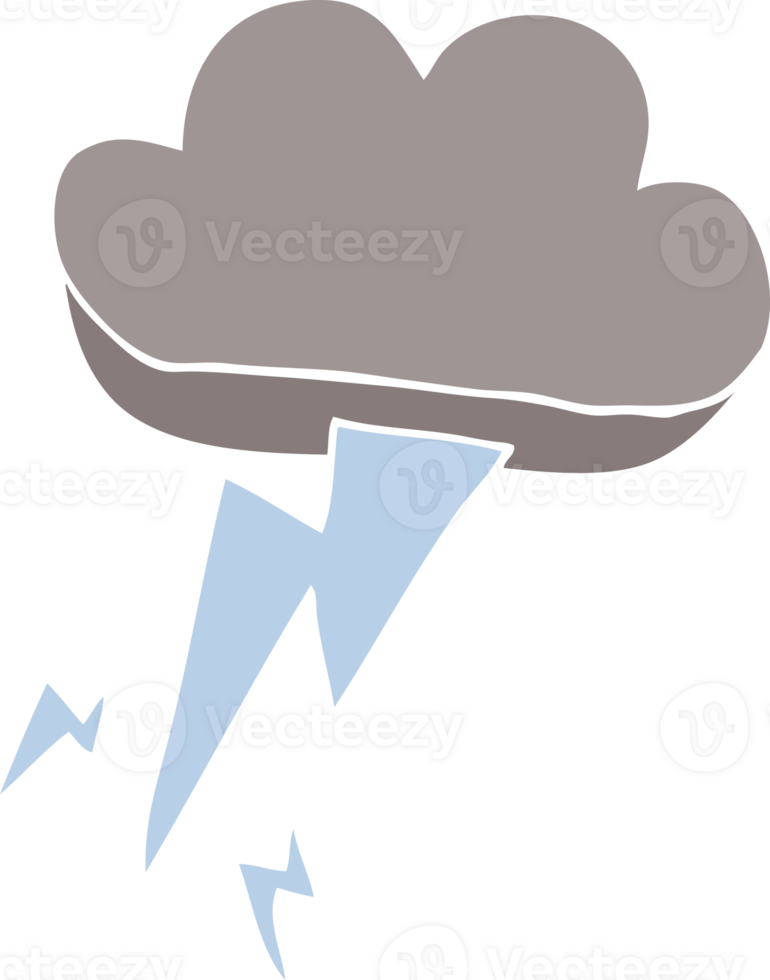cartoon doodle thunder and lightening png