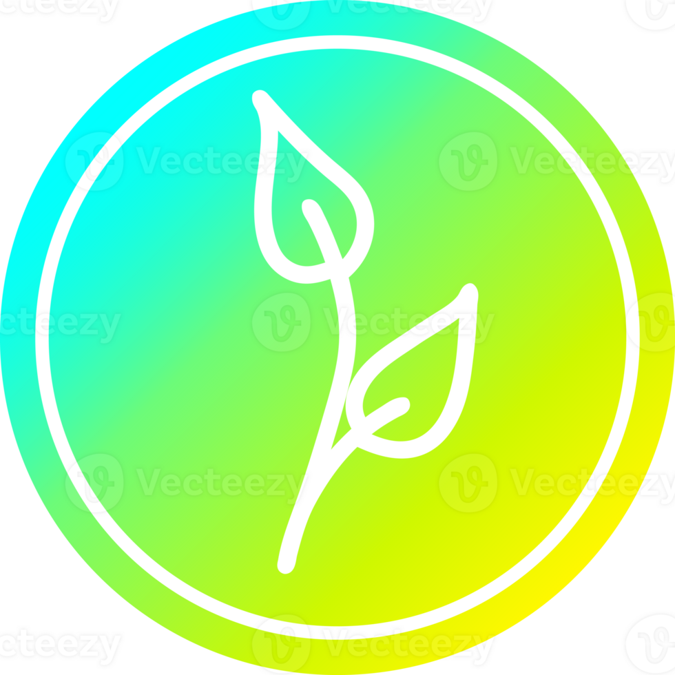 natural leaf circular icon with cool gradient finish png