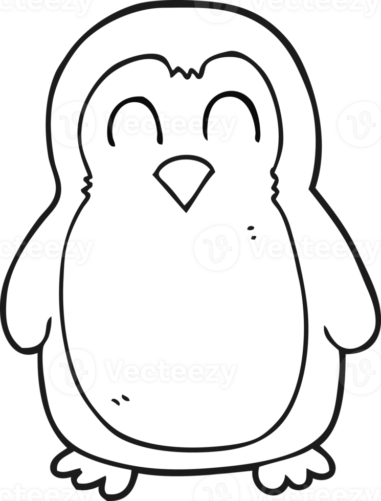 drawn black and white cartoon christmas robin png