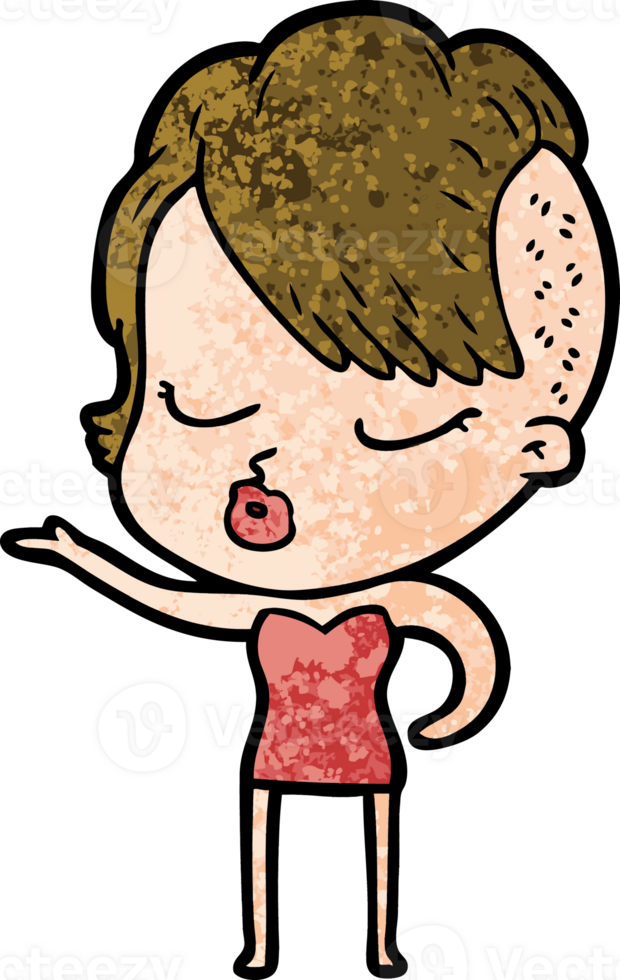 cartoon pretty hipster girl png