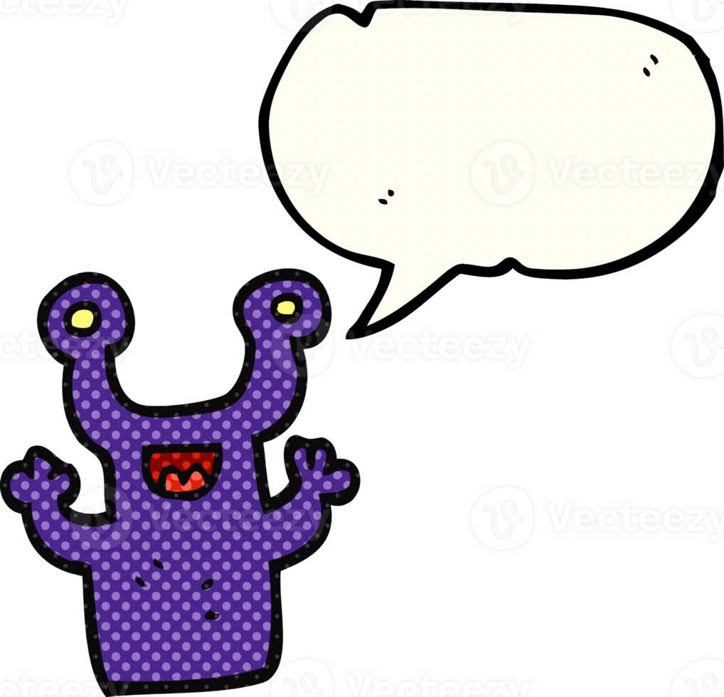 drawn comic book speech bubble cartoon little alien png