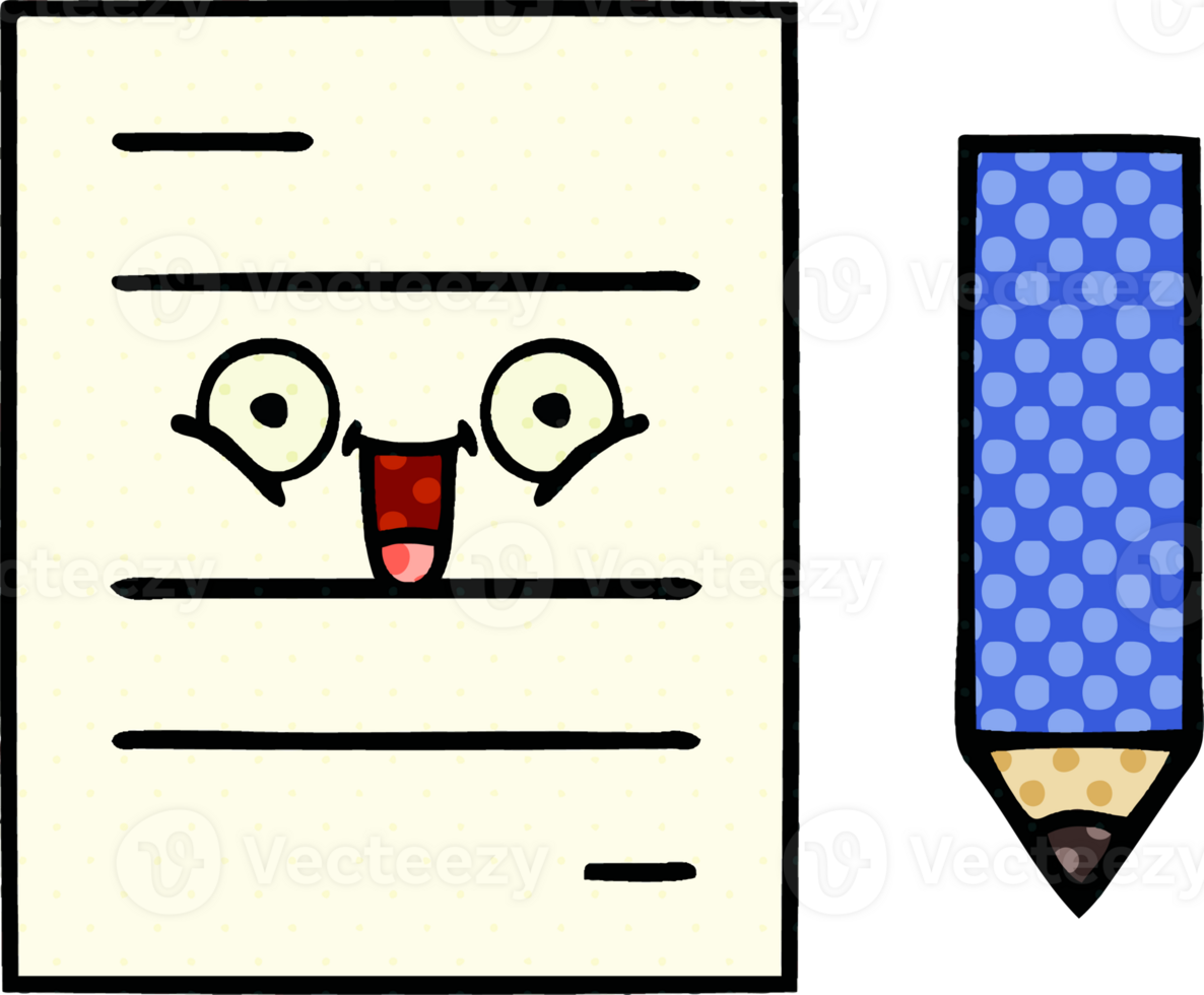 comic book style cartoon of a test paper png
