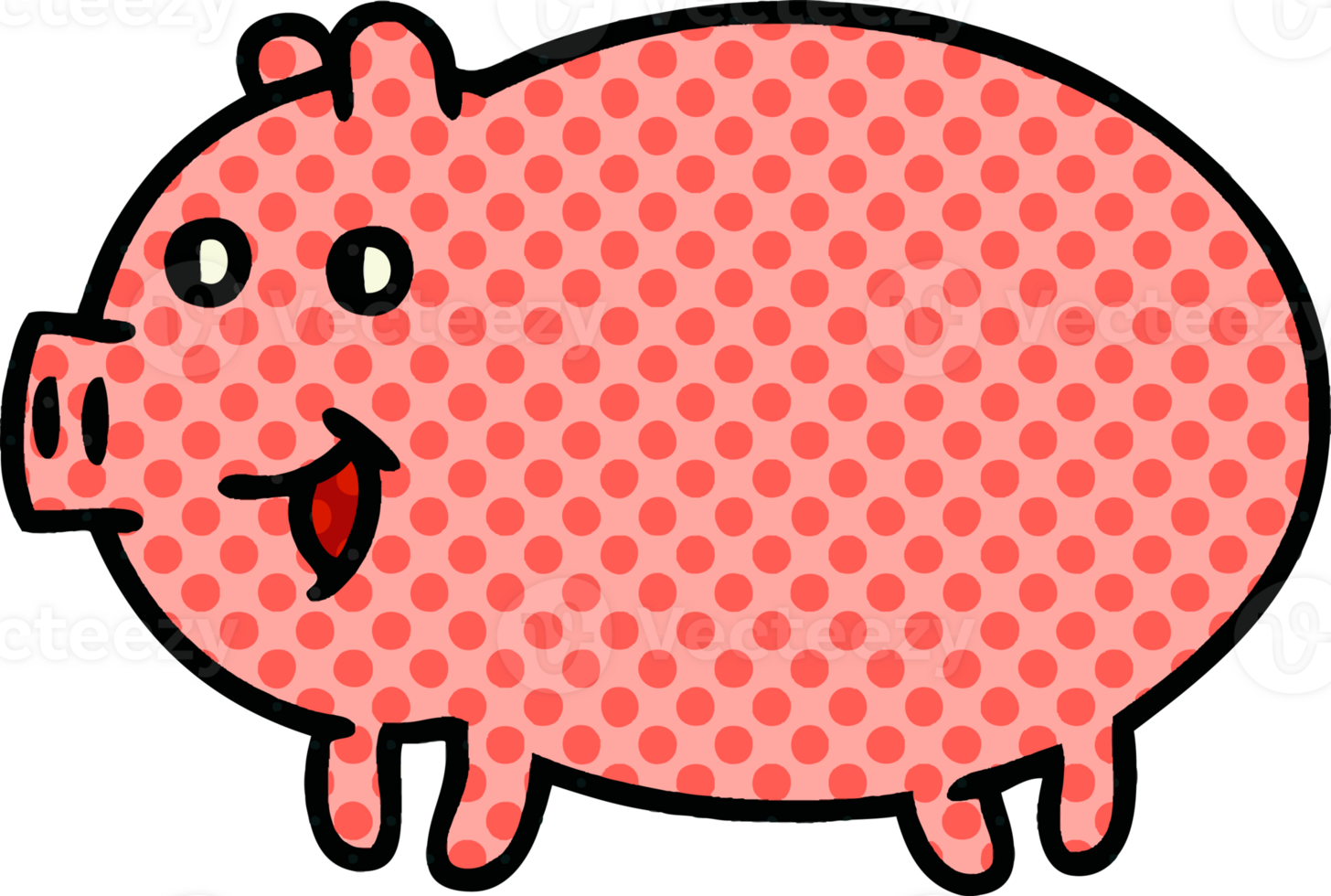 comic book style cartoon of a pig png