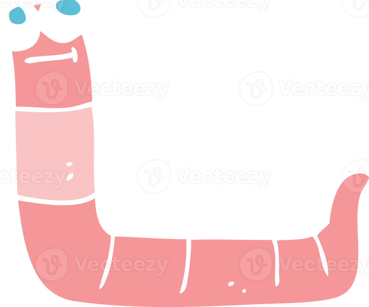 flat color illustration of worm png