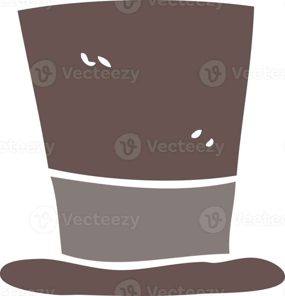 flat color illustration of top hat png
