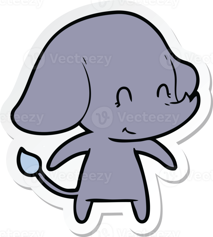 sticker of a cute cartoon elephant png