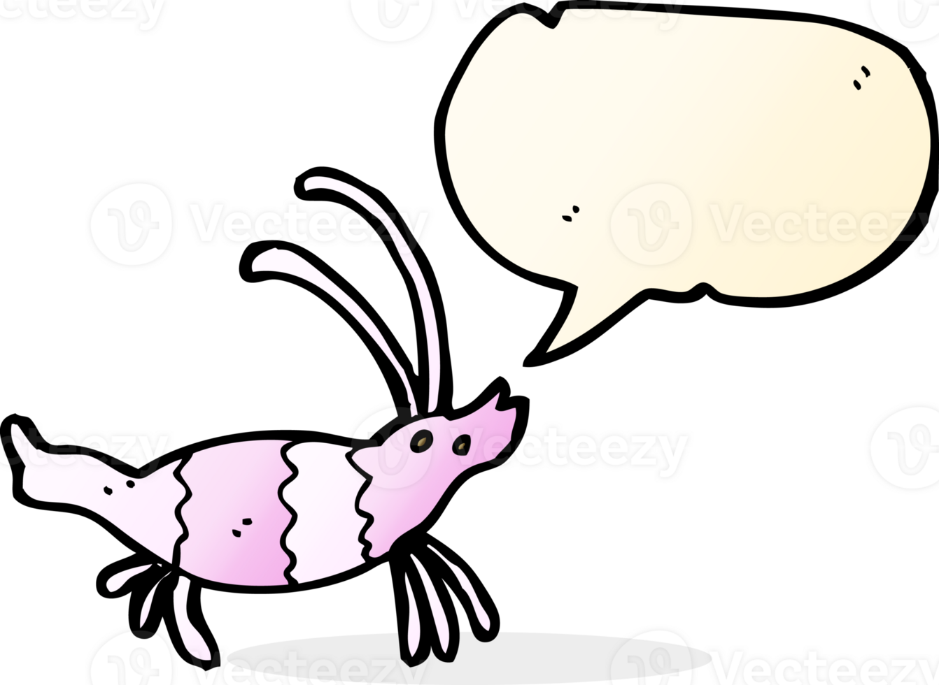 cartoon shrimp with speech bubble png