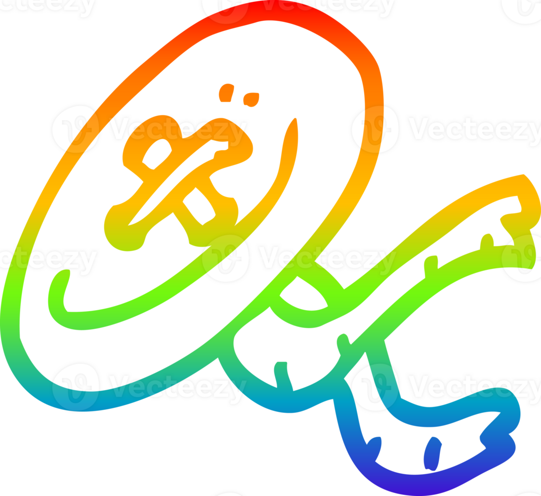 rainbow gradient line drawing of a cartoon button png