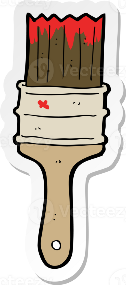 sticker of a cartoon paint brush png