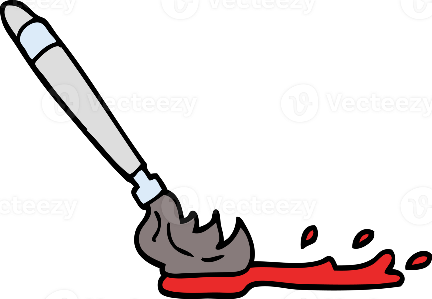hand drawn doodle style cartoon paint brush png