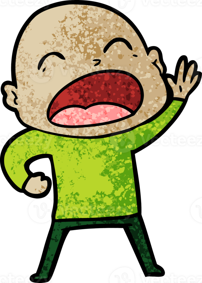 cartoon shouting bald man png