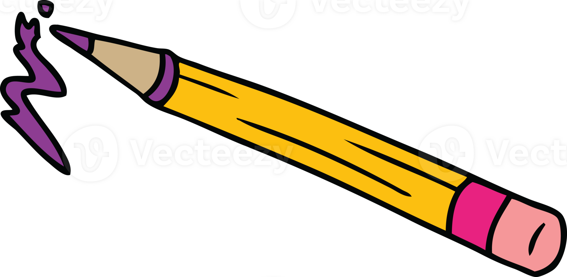 hand drawn cartoon doodle of a coloured pencil png