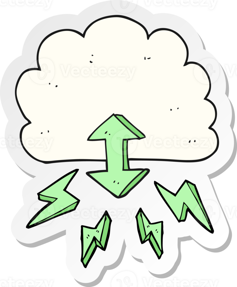 sticker of a cartoon digital cloud png