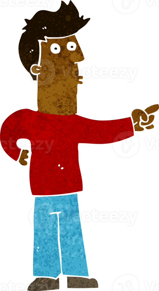 cartoon curious man pointing png