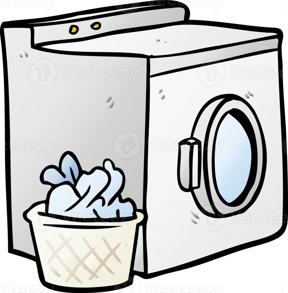 cartoon washing machine and laundry png