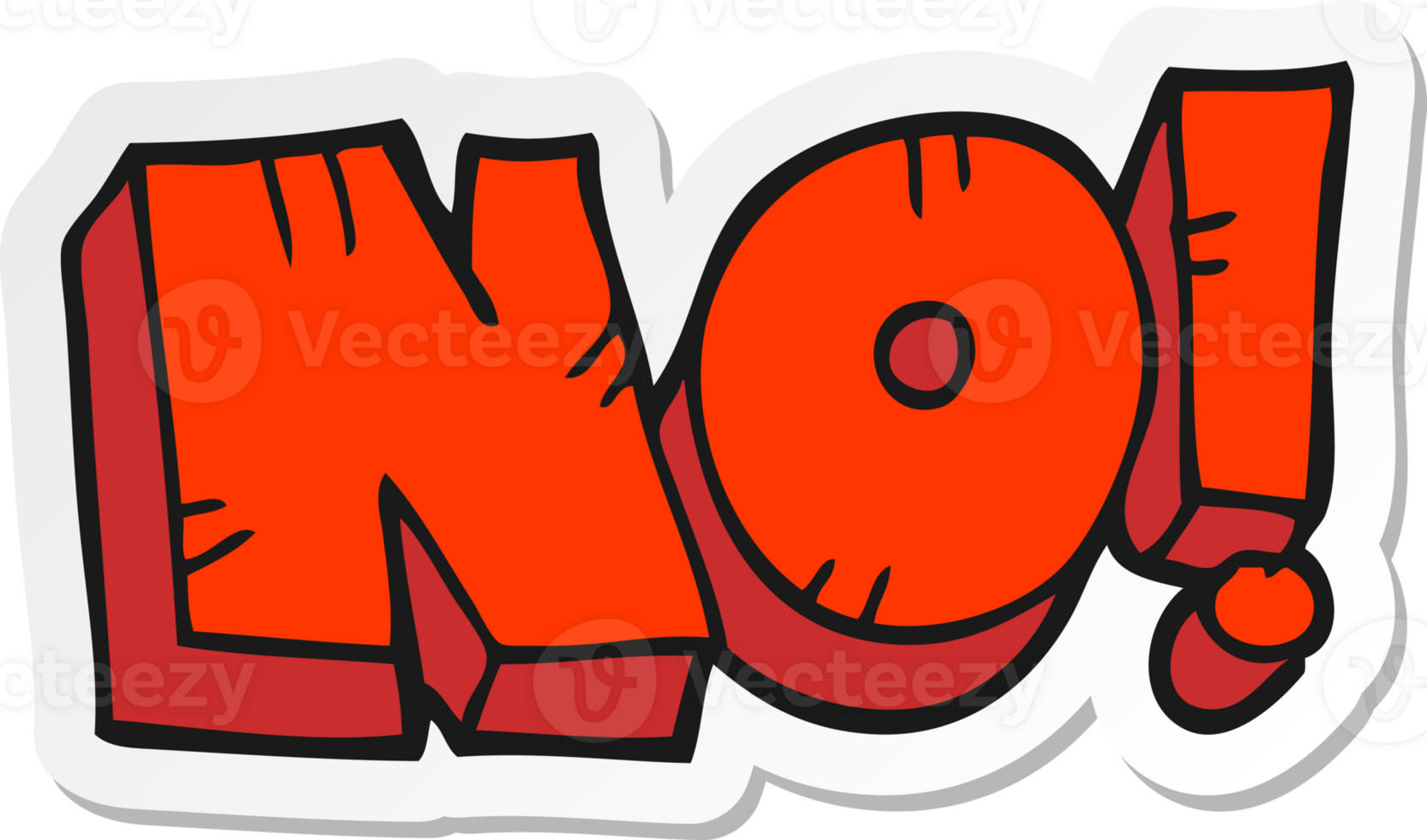 sticker of a cartoon NO shout png