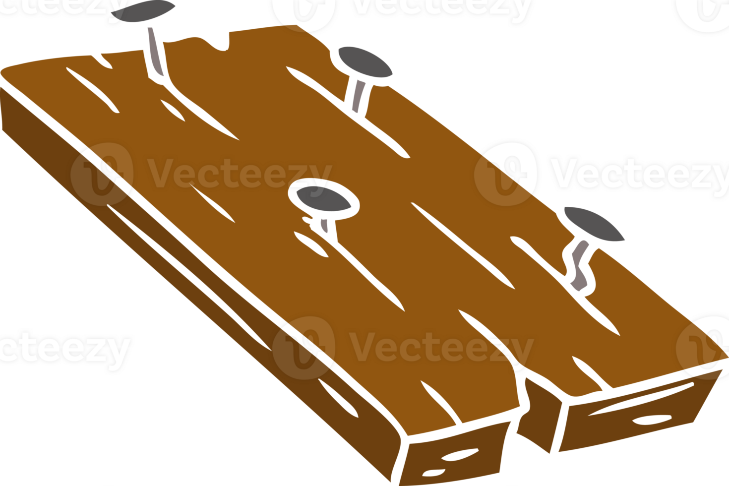 hand drawn cartoon doodle of nails in a board png