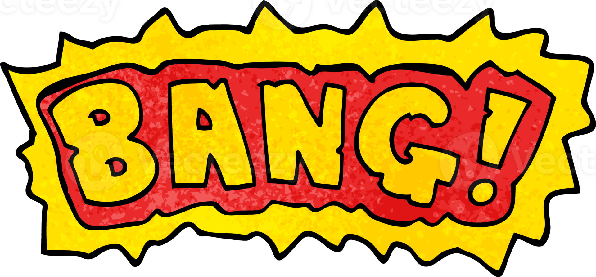 cartoon doodle word bang png