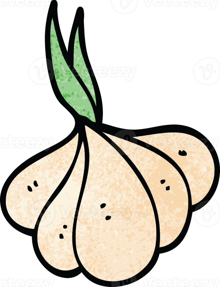 cartoon doodle sprouting garlic png