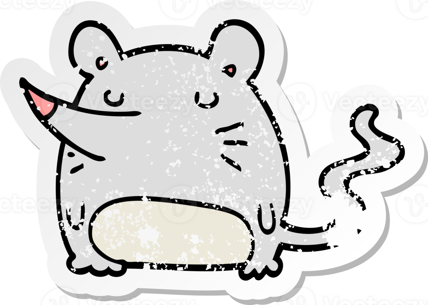 distressed sticker of a cartoon mouse png