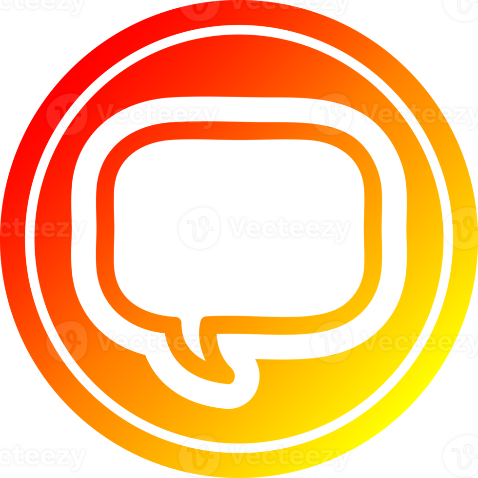 speech bubble circular icon with warm gradient finish png