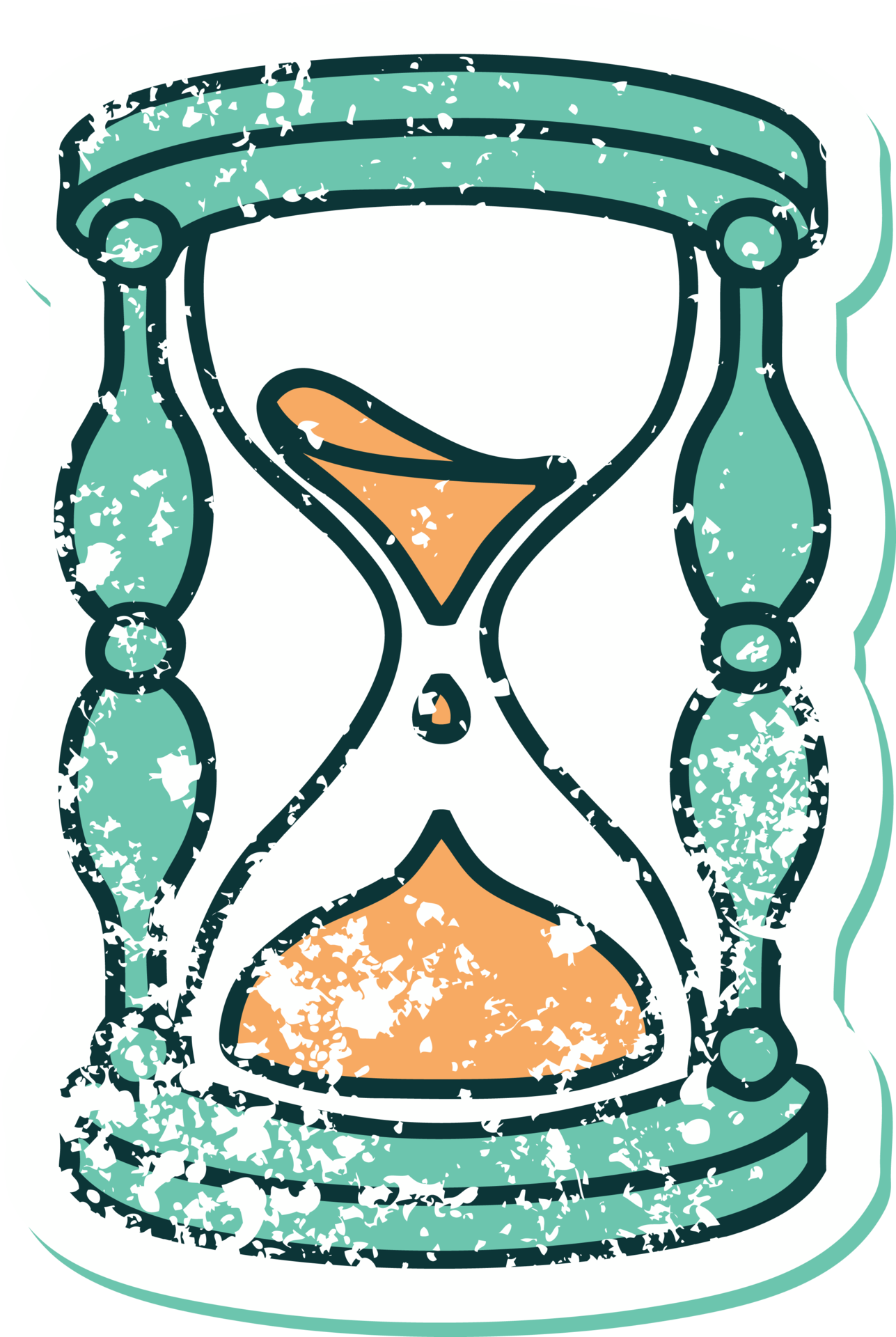 Iconic Distressed Sticker Tattoo Style Image Of An Hour Glass 45303186 PNG iconic-distressed-sticker-tattoo-style-image-of-an-hour-glass-45303186-png