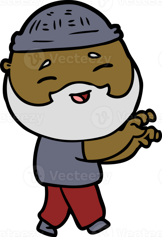 cartoon happy bearded man png