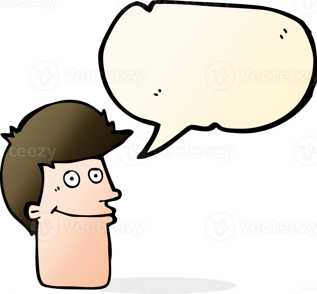 cartoon smiling man with speech bubble png