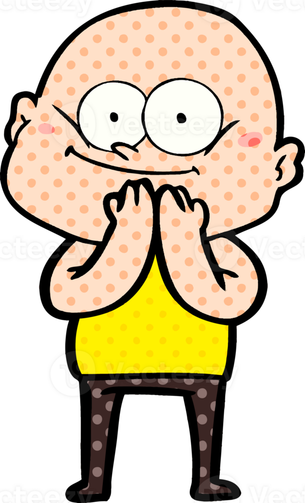 cartoon bald man staring png